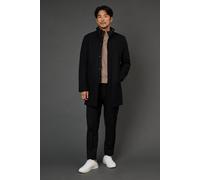 Burton Black Signature Funnel Neck Wool Blend Coat With Insert black S