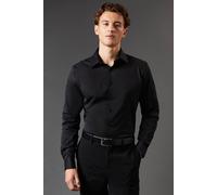 Burton Black Slim Fit Long Sleeve Easy Iron Shirt black 17 in