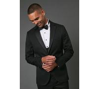 Burton Black Slim Fit Tuxedo Suit Jacket, 40S, Black