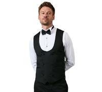 Burton Men's Black Slim Fit Tuxedo Suit Waistcoat | Size: XL Burton Black XL