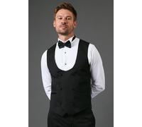 Burton Black Slim Fit Tuxedo Suit Waistcoat black