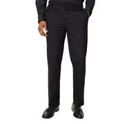 Burton Mens Trousers Tailored Fit Black Flat Front Smart Crisp Centre Crease