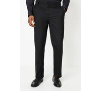 Burton Mens Trousers Tailored Fit Black Flat Front Smart Crisp Centre Crease