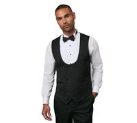 Burton Black Tailored Fit Tuxedo Suit Waistcoat, M, black