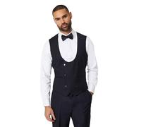 Burton Mens Tuxedo Waistcoat Black Tailored Fit Business Wedding Smart Formal