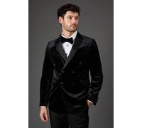 Burton Black Velvet Double Breasted Tuxedo Jacket black