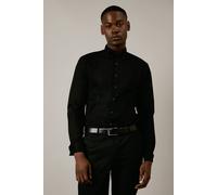 Burton Black Wing Collar Bib Front Slim Fit Long Sleeve Dress Shirt black 17.5 in