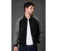 Burton Black Wool Look Varsity Bomber Jacket black
