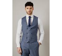 Burton Blue Semi Plain Slim Fit Waistcoat blue