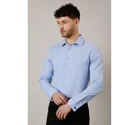 Burton Blue Textured Double Cuff Tailored Fit Shirt blue 14.5 in