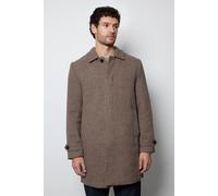 Burton Men's Brown Heritage Dogtooth Check Collared Coat | Size: Medium