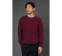 Burton Burgundy Cotton Rich Ribbed Crew Neck Jumper burgundy S