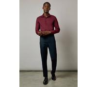Burton Burgundy Easy Iron Slim Fit Long Sleeve Shirt burgundy