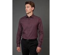 Burton Burgundy Print Slim Fit Long Sleeve Shirt burgundy