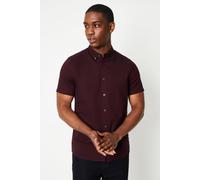 Burton Burgundy Short Sleeve Oxford Shirt, M, burgundy
