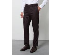 Burton Men's Burgundy Textured Slim Fit Suit Trousers | Size: 36S