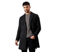 Burton Charcoal Double Breasted Wool Blend Coat