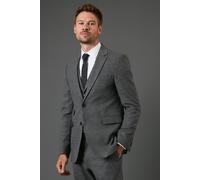 Burton Charcoal Tweed Look Slim Fit Suit Jacket charcoal