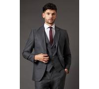 Burton Charcoal Tweed Look Slim Fit Suit Jacket charcoal 46R