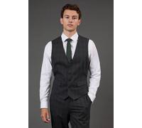 Burton Charcoal Windowpane Check Waistcoat charcoal S