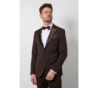 Burton Chocolate Peak Collar Slim Fit Tuxedo Jacket chocolate