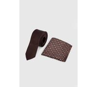 Burton Men's Chocolate Tie & Foulard Pocket Square Burton Chocolate One Size