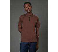 BURTON Chocolate Zip Neck Polo Shirt L