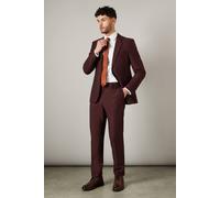 Burton Men's Claret Burgundy Slim Fit Suit Trousers | Size: 32R Burton Burgundy 32R