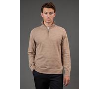 Burton Cotton Rich Half Zip Jumper In Oatmeal oatmeal XXL