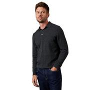 Burton Cotton Rich Long Sleeve Knitted Polo, L, Charcoal