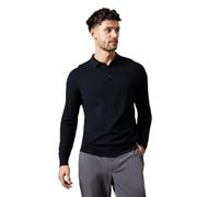 Burton Cotton Rich Long Sleeve Knitted Polo, M, black