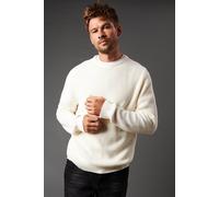Burton Cotton Rich Ribbed Crew Neck Jumper In Off White off white M