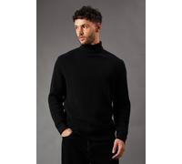 Burton Cotton Rich Ribbed Roll Neck Jumper In Black black XXL