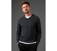 Burton Cotton Rich V Neck Jumper In Charcoal charcoal L