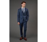 Burton Dark Blue Brushed Slim Fit Suit Trousers dark blue