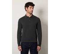 Burton Dark Green Cotton Rich Long Sleeve Knitted Polo dark green