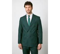Burton Dark Green Slim Fit Double Breasted Blazer dark green