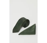 Burton Dark Green Tie And Pocket Square dark green One Size