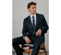 Burton Men's Dark Navy Textured Stretch Slim Fit Suit Jacket | Size: 44R Burton Dark Navy 44R