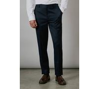 Burton Dark Navy Textured Stretch Slim Fit Suit Trouser dark navy