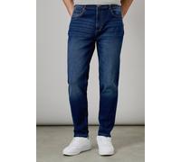 Burton Dark Wash Stretch Tapered Fit Jeans In Dark Blue dark blue