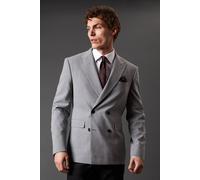 Burton Essential Double Breasted Blazer In Light Grey