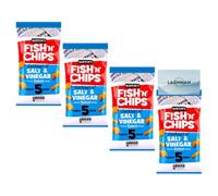 Burton Fish 'N' Chips Salt & Vinegar Flavour Baked Snack Biscuits - Bundle of 4 (20 Packs x 25g)