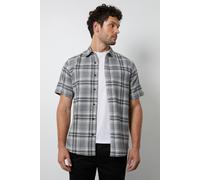 Burton Grey Check Short Sleeve Shirt In Brown brown