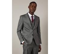 Burton Grey Tweed Look Herringbone Slim Fit Suit Jacket grey 40S