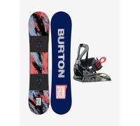 Burton Grom Camber Snowboard red blue + Grom Disc bindings black Kids - 130