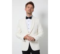 Burton Ivory Shawl Collar Slim Fit Tuxedo Jacket In Off White off white