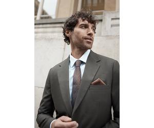 Burton Khaki Textured Stretch Slim Fit Suit Jacket khaki