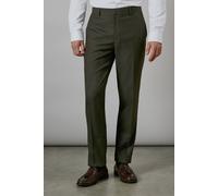 Burton Khaki Textured Stretch Slim Fit Suit Trouser