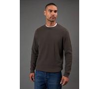 Burton Khaki Waffle Crew Neck Knitted Jumper khaki S